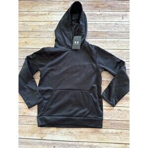 NWT Under Armour Hoodie Youth Small Loose Black Performance Hoodie Blank